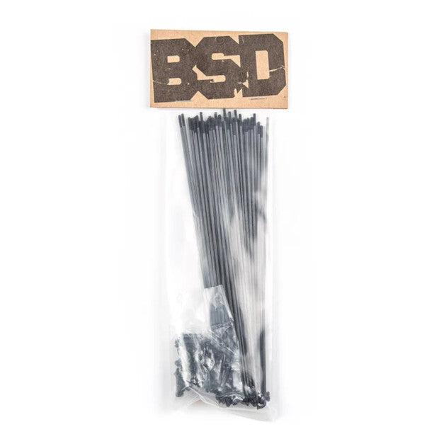 BSD BMX Stainless Butted Spokes (Black) 184mm
