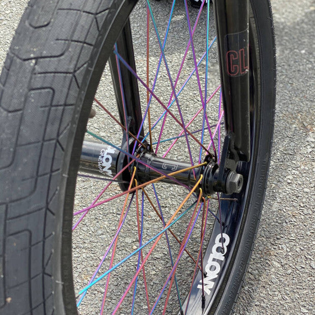 COLONY BMX Plain Gauge Spokes 20-pack (Rainbow Anodise) 184mm