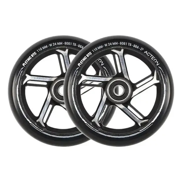 ETHIC Acteon Pro Scooter Wheels 110mm (Black/Raw)