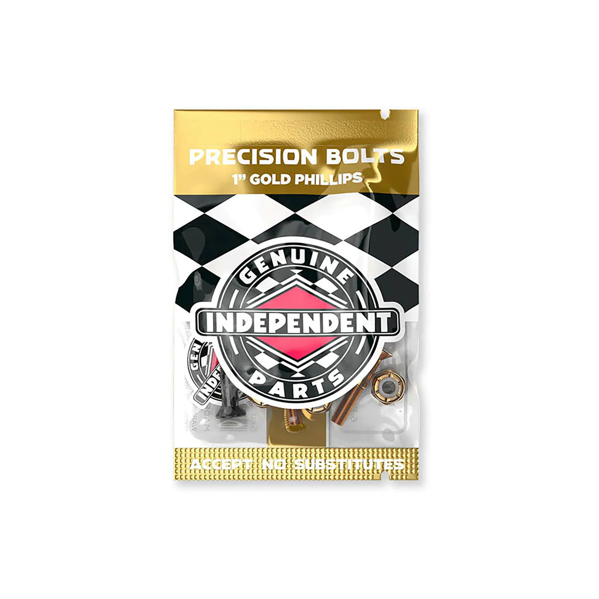 INDEPENDENT Phillips Skateboard Bolts (Black/Gold)