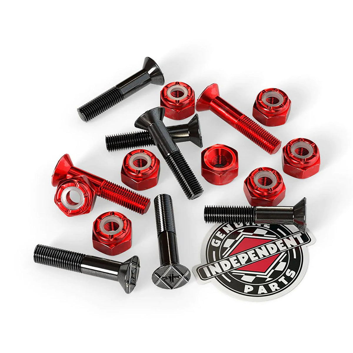 INDEPENDENT Phillips Skateboard Bolts (Black/Red)