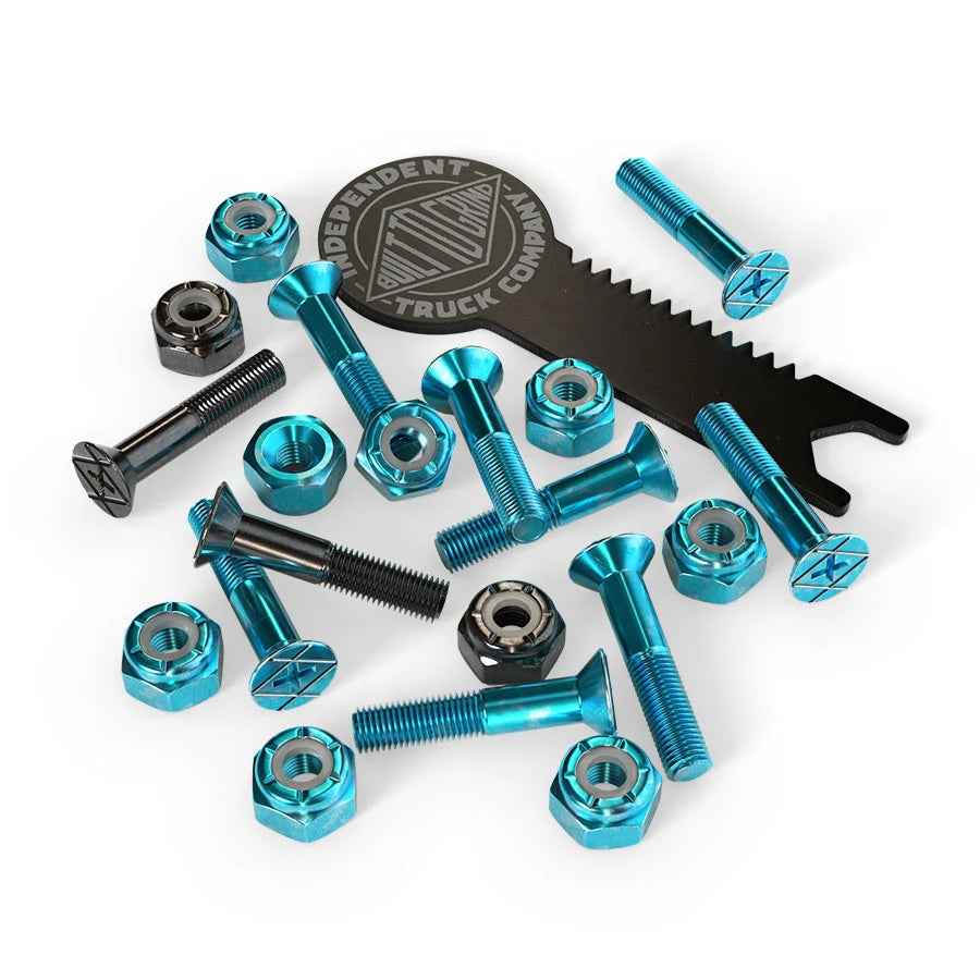 INDEPENDENT Phillips Skateboard Bolts (Blue/Black)
