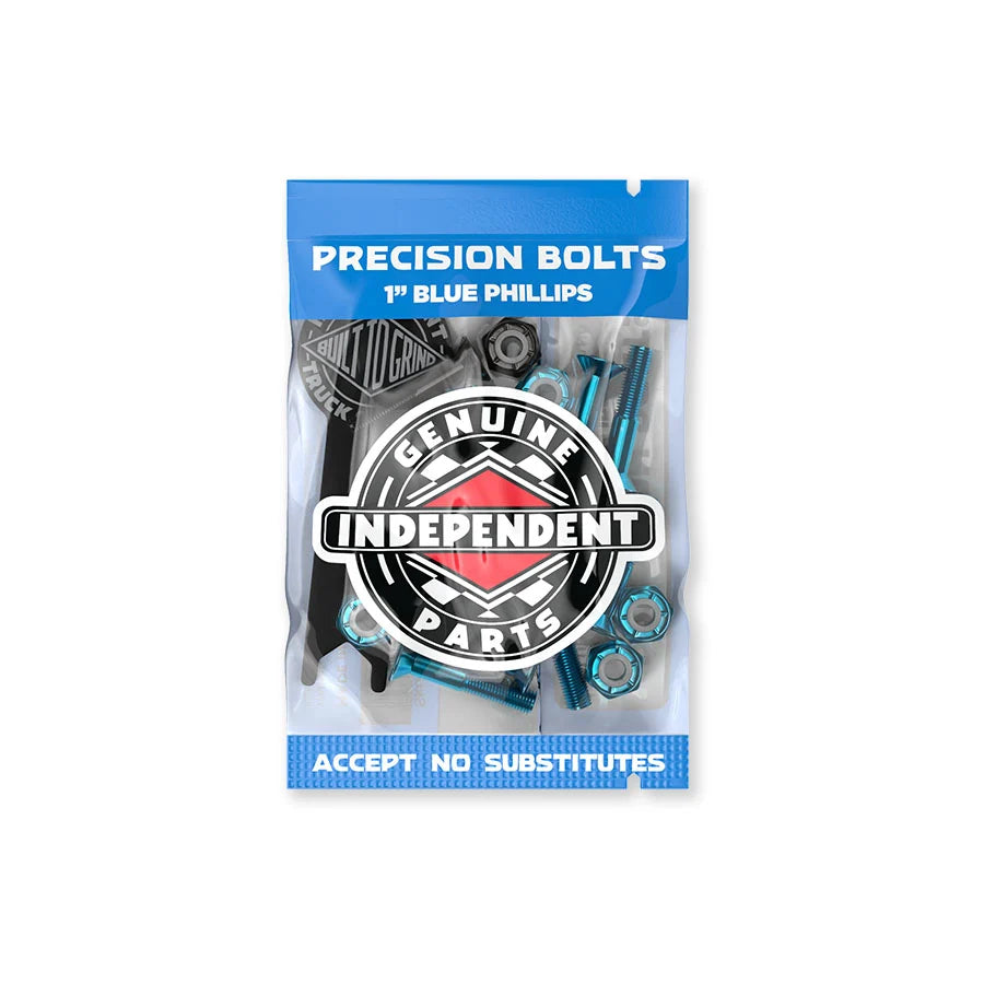 INDEPENDENT Phillips Skateboard Bolts (Blue/Black)