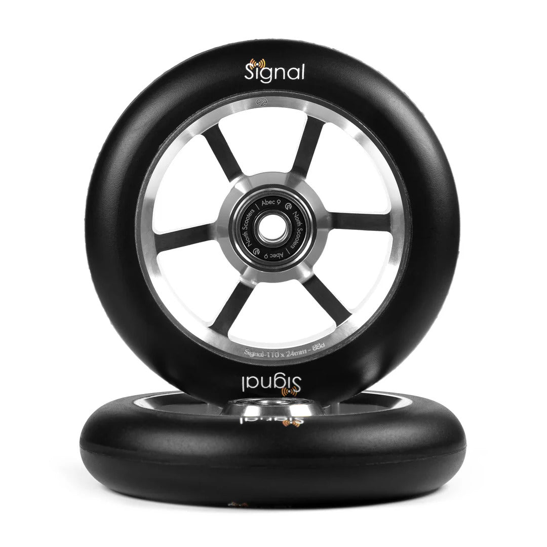 NORTH Signal V3 Pro Scooter Wheels (Silver/Black)