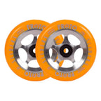 PROTO StarBright Sliders Pro Scooter Wheels (Neon Orange on Raw) - Tbilisi, ProScooter.Shop