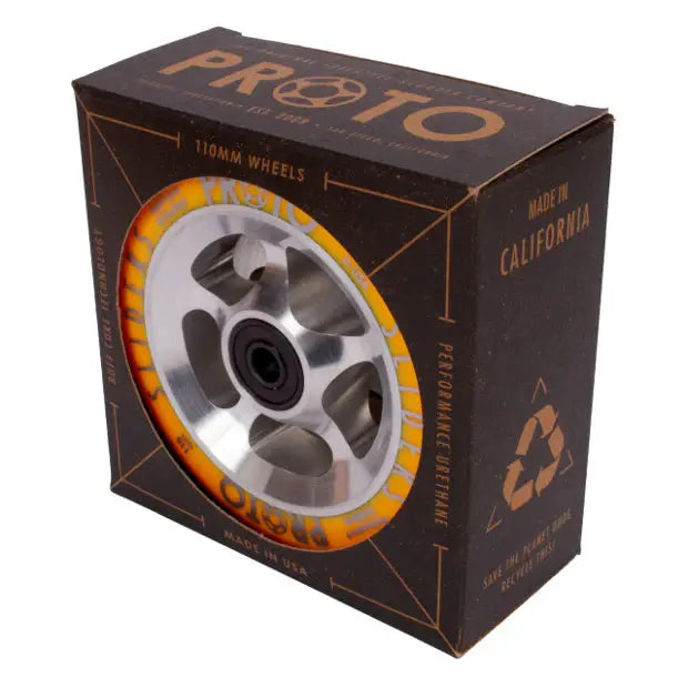 PROTO StarBright Sliders Pro Scooter Wheels (Neon Orange on Raw)