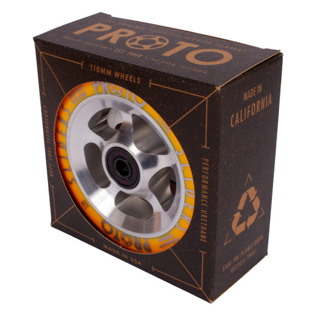 PROTO StarBright Sliders Pro Scooter Wheels (Neon Orange on Raw)