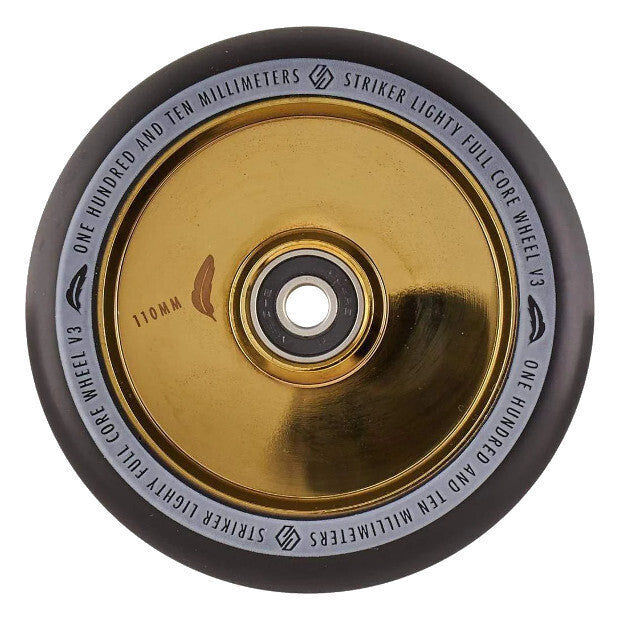 STRIKER Lighty Fullcore V3 110mm Pro Scooter Wheels (Gold Chrome)