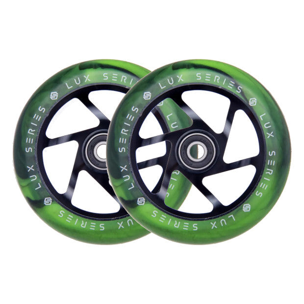 STRIKER Lux 110mm Pro Scooter Wheels (Black/Lime)