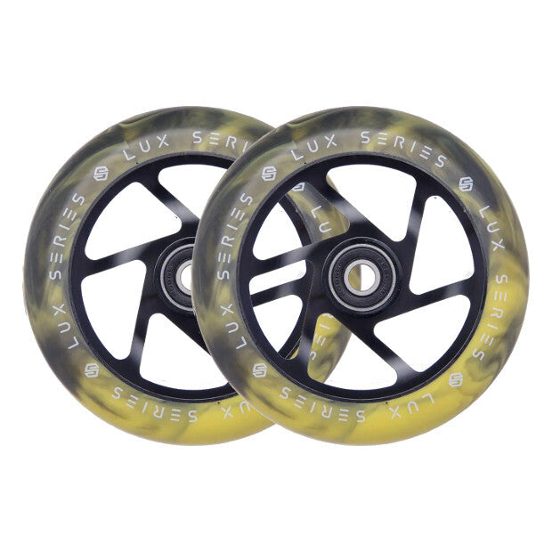 STRIKER Lux 110mm Pro Scooter Wheels (Black/Yellow)