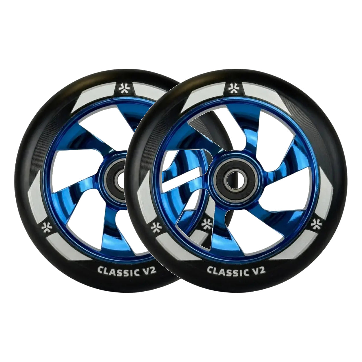 UNION Classic V2 Pro Scooter Wheels (Black/Chrome Blue)
