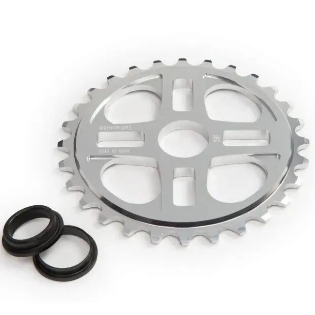 Звездочка WETHEPEOPLE BMX 4 звезды (серебристая) 25 зуб.